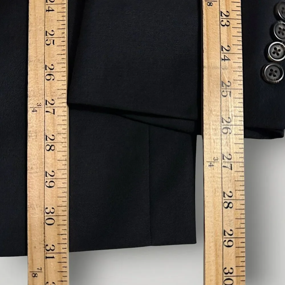 $395 Ralph Lauren Men’s Blazer Sport Coat 2-Button Suit Jacket 46R Black Wool